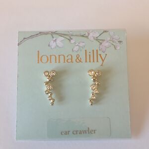 Lonna & Lilly Crystal Gold Ear Crawlers